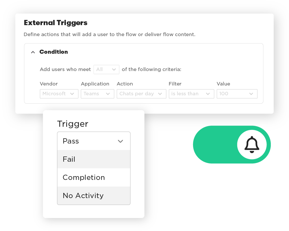 Trigger and notification setting used to remind users of best practices for using technology.
