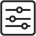 Icon of a horizontal three-line gauge slider.