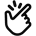 Icon of a hand snapping with motion and sound lines.