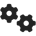 Two interlocked gear cogs.