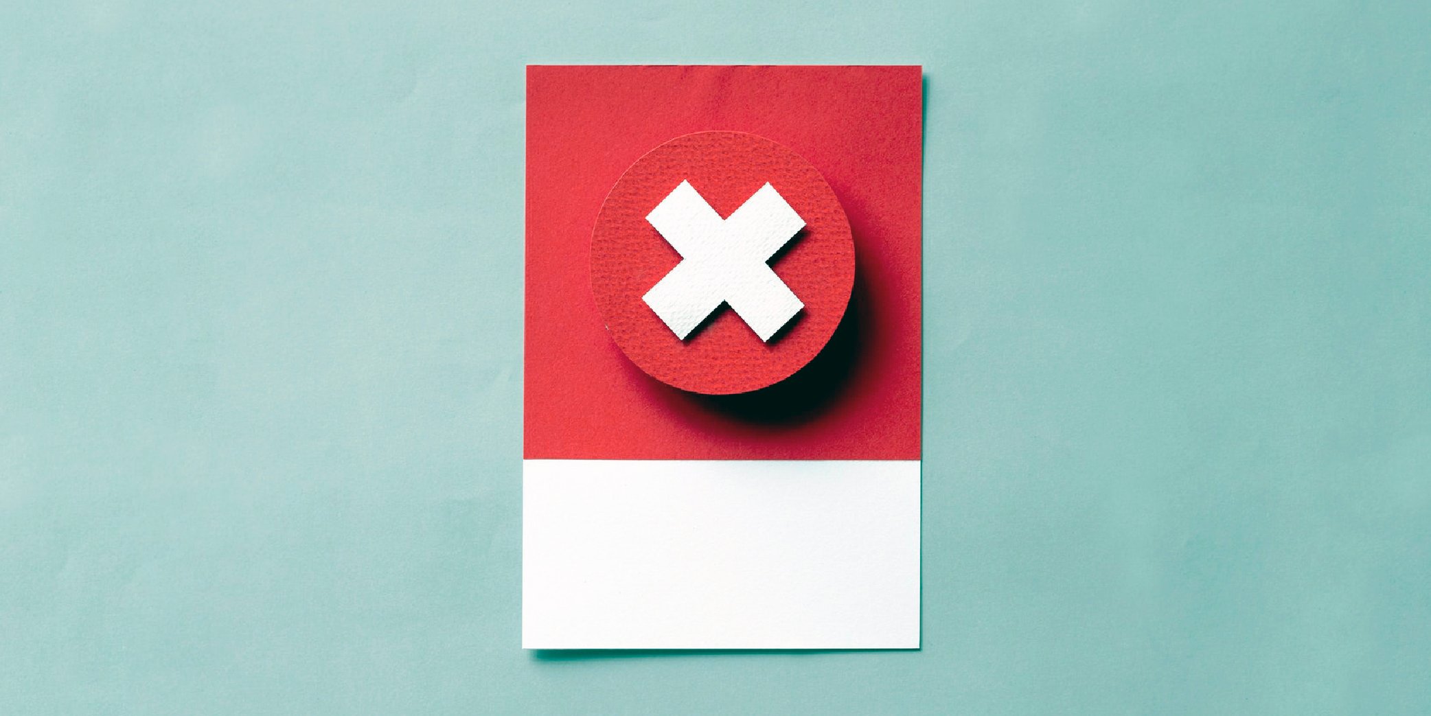 A white 'x' on top of a red circle