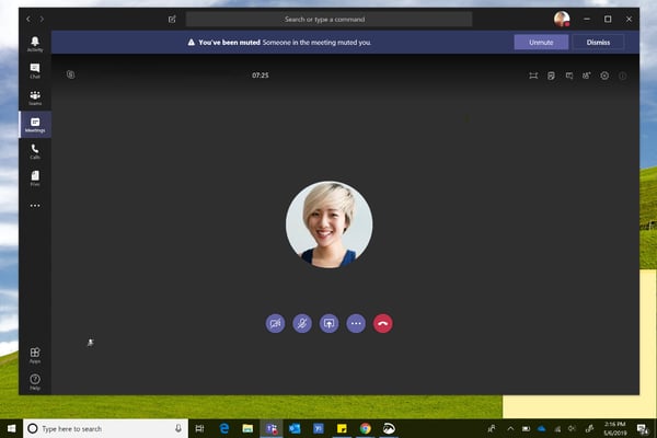 Start a meeting in Microsoft teams