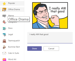 memes in Teams (Office 365 tool)