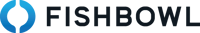 An outlined blue circle in the logo for the business "fishbowl."