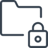 Icon of a folder with a lock in front of it