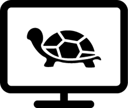 Illustration of a computer monitor displaying a turtle.