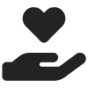Giving hand icon with a heart