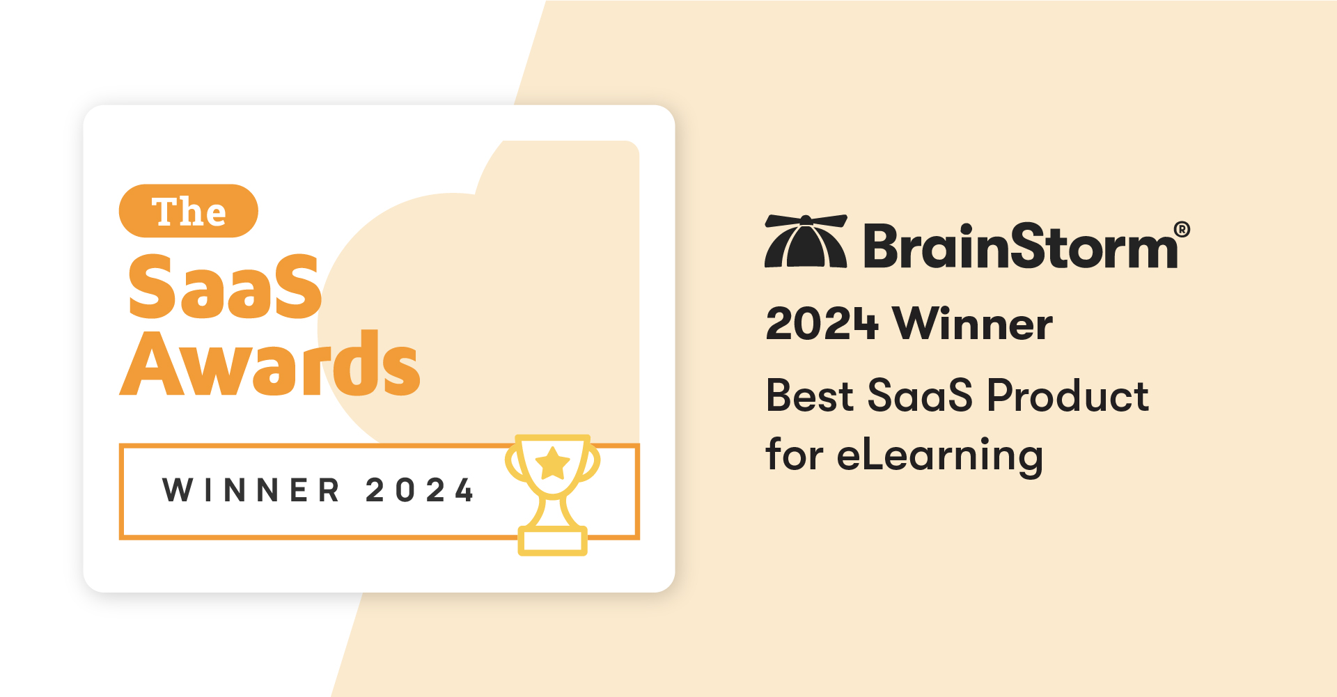 BrainStorm named a winner of the 2024 SaaS Awards for Best SaaS Product for eLearning